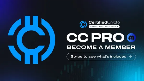 Certified Crypto promotional cover image for the CC Pro crypto market intelligence membership