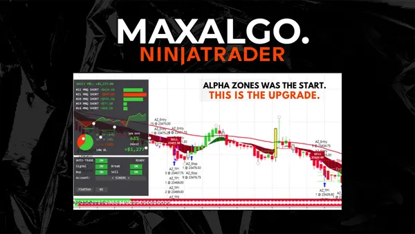 MaxAlgo promotional cover image for the Autotrader V3 automated NinjaTrader strategy bot