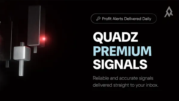 Quadz Premium Signals promotional cover image for the futures trading signals service